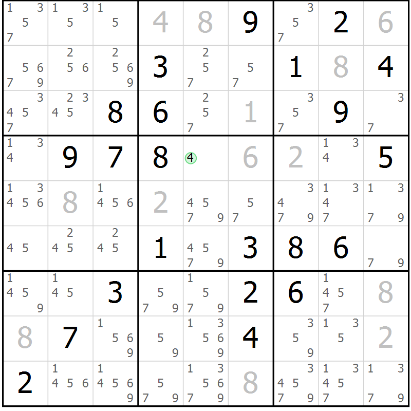 Position des candidats pour la solution de la Gr 31 page 34 du magazine de sudoku Virtuose n° 124