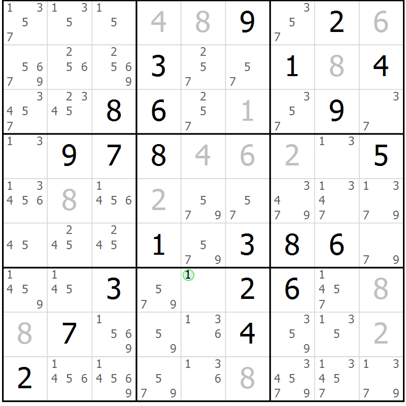 Position des candidats pour la solution de la Gr 31 page 34 du magazine de sudoku Virtuose n° 124