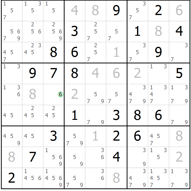 Position des candidats pour la solution de la Gr 31 page 34 du magazine de sudoku Virtuose n° 124