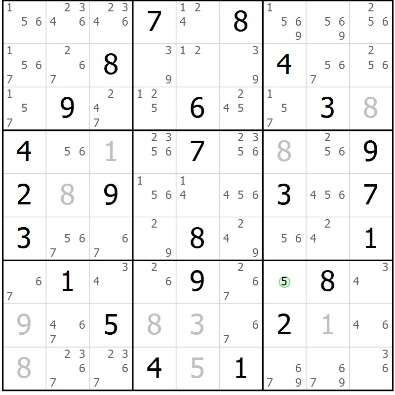 Position des candidats pour la solution de la Gr 34 page 37 du magazine de sudoku Virtuose n° 124