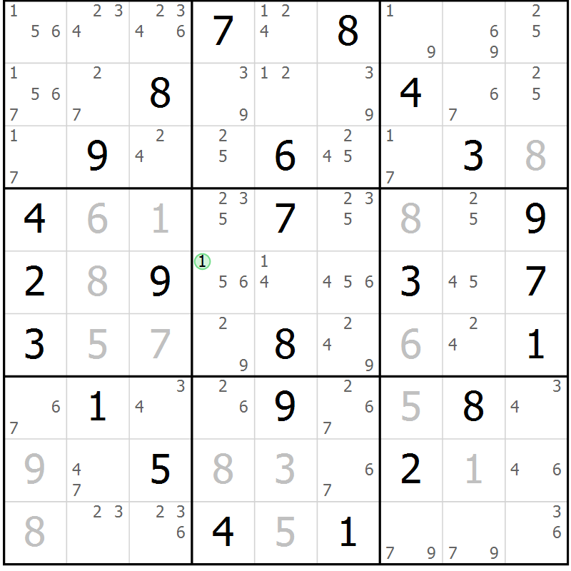 Position des candidats pour la solution de la Gr 34 page 37 du magazine de sudoku Virtuose n° 124