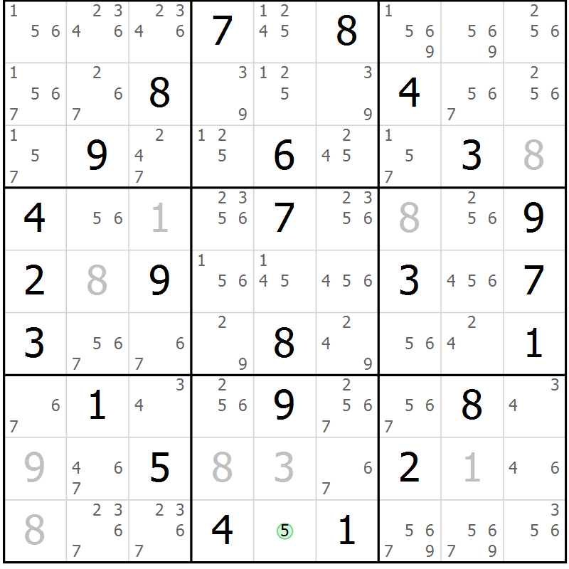 Position des candidats pour la solution de la Gr 34 page 37 du magazine de sudoku Virtuose n° 124
