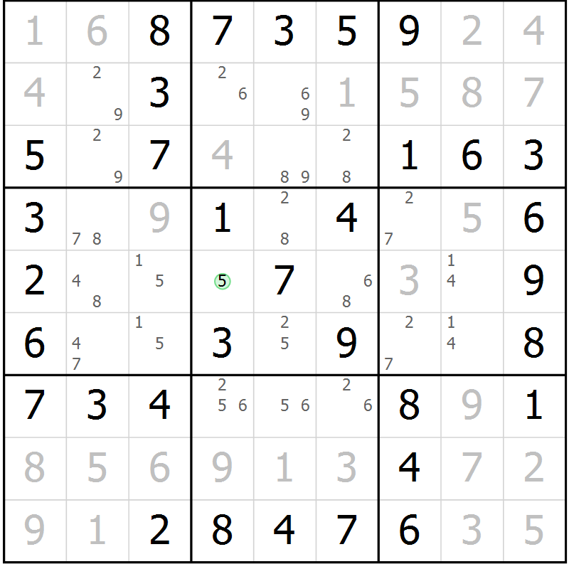Position des candidats pour la solution de la Gr 35 page 38 du magazine de sudoku Virtuose n° 124