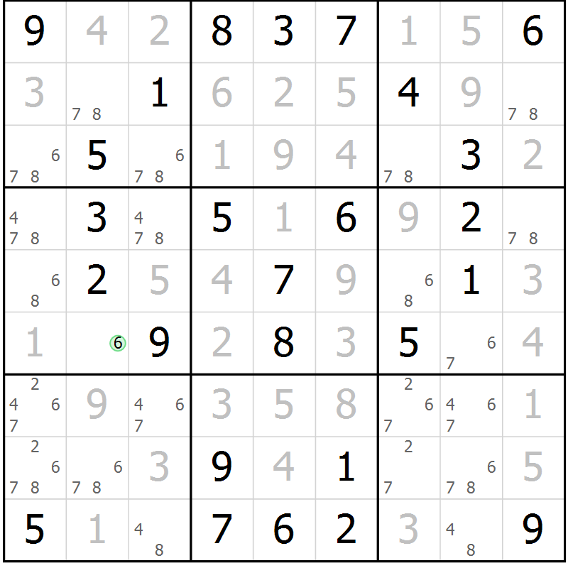 Position des candidats pour la solution de la Gr 36 page 39 du magazine de sudoku Virtuose n° 124