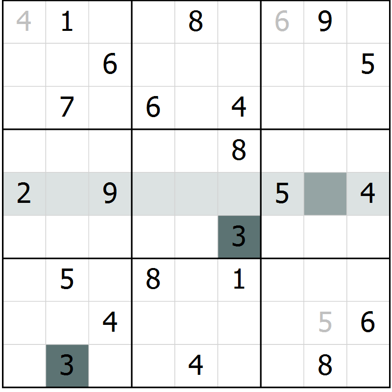 Position des candidats pour la solution de la Gr 4 page 7 du magazine de sudoku Virtuose n° 124