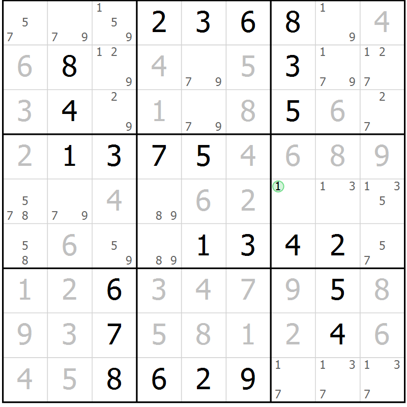 Position des candidats pour la solution de la Gr 41 page 44 du magazine de sudoku Virtuose n° 124