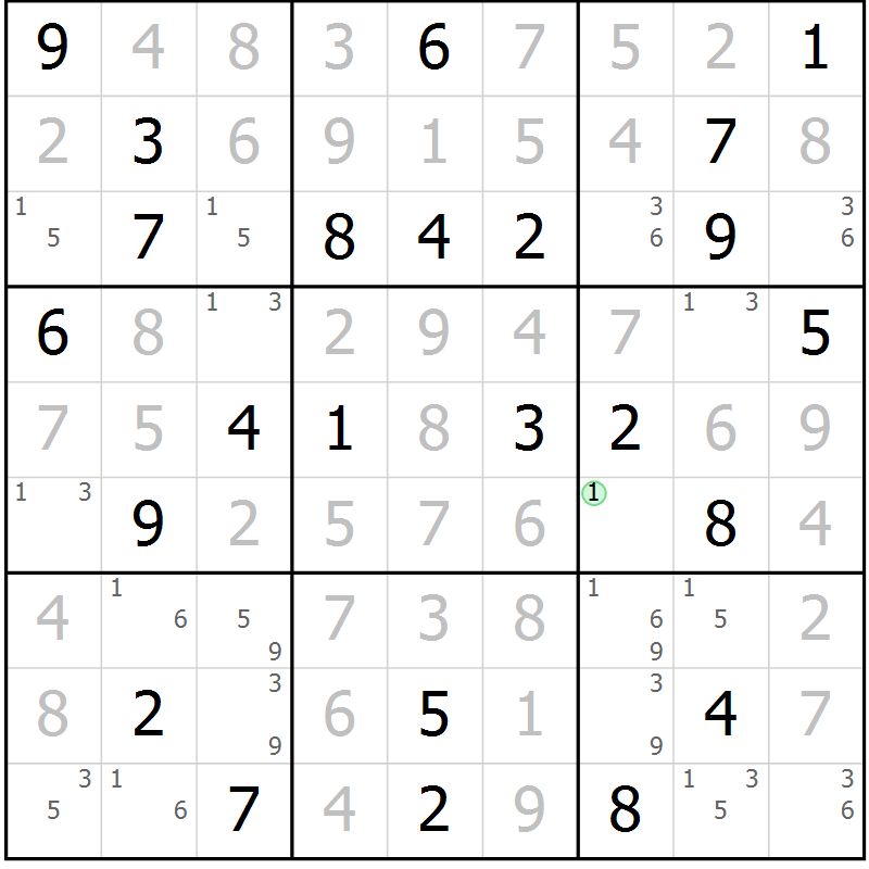 Position des candidats pour la solution de la Gr 70 page 73 du magazine de sudoku Virtuose n° 124