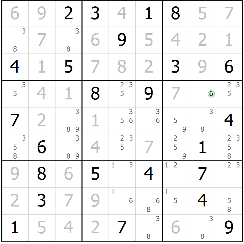 Position des candidats pour la solution de la Gr 75 page 78 du magazine de sudoku Virtuose n° 124