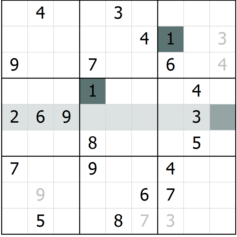 Position des candidats pour la solution de la Gr 8 page 11 du magazine de sudoku Virtuose n° 124