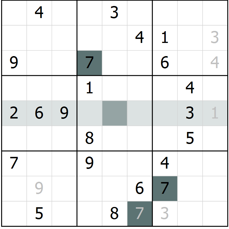 Position des candidats pour la solution de la Gr 8 page 11 du magazine de sudoku Virtuose n° 124