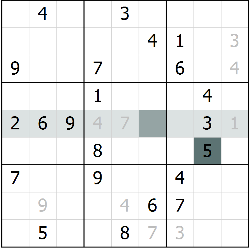 Position des candidats pour la solution de la Gr 8 page 11 du magazine de sudoku Virtuose n° 124