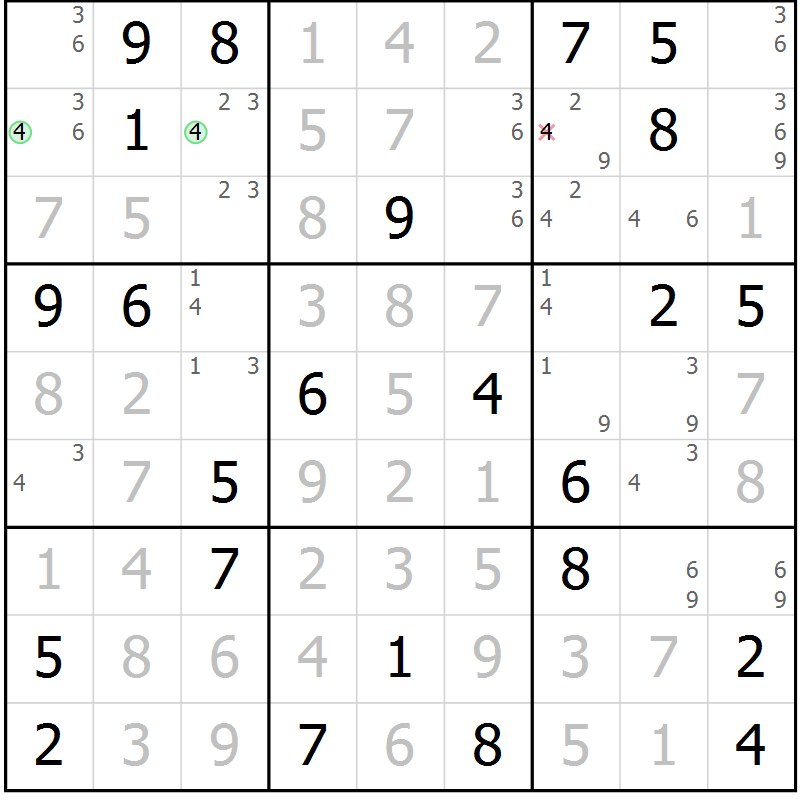 Position des candidats pour la solution de la Gr 80 page 83 du magazine de sudoku Virtuose n° 124