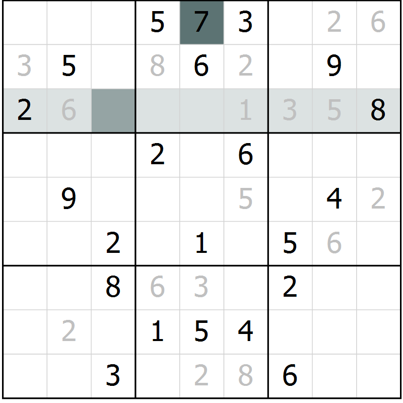 Position des candidats pour la solution de la Gr 10 page 13 du magazine de sudoku Virtuose n° 125