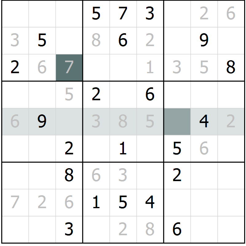 Position des candidats pour la solution de la Gr 10 page 13 du magazine de sudoku Virtuose n° 125