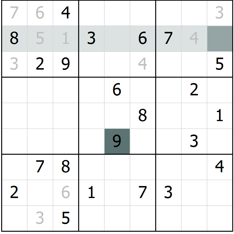 Position des candidats pour la solution de la Gr 11 page 14 du magazine de sudoku Virtuose n° 125