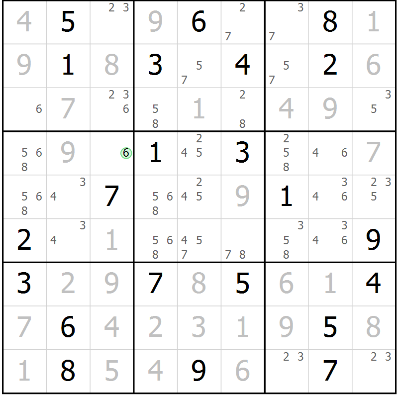 Position des candidats pour la solution de la Gr 19 page 22 du magazine de sudoku Virtuose n° 125