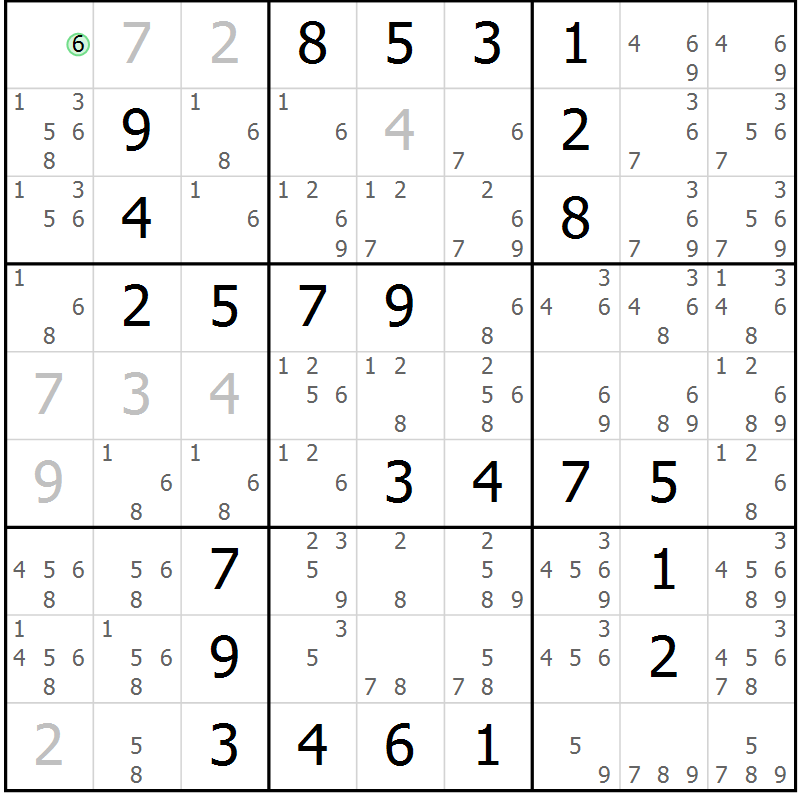 Position des candidats pour la solution de la Gr 31 page 34 du magazine de sudoku Virtuose n° 125