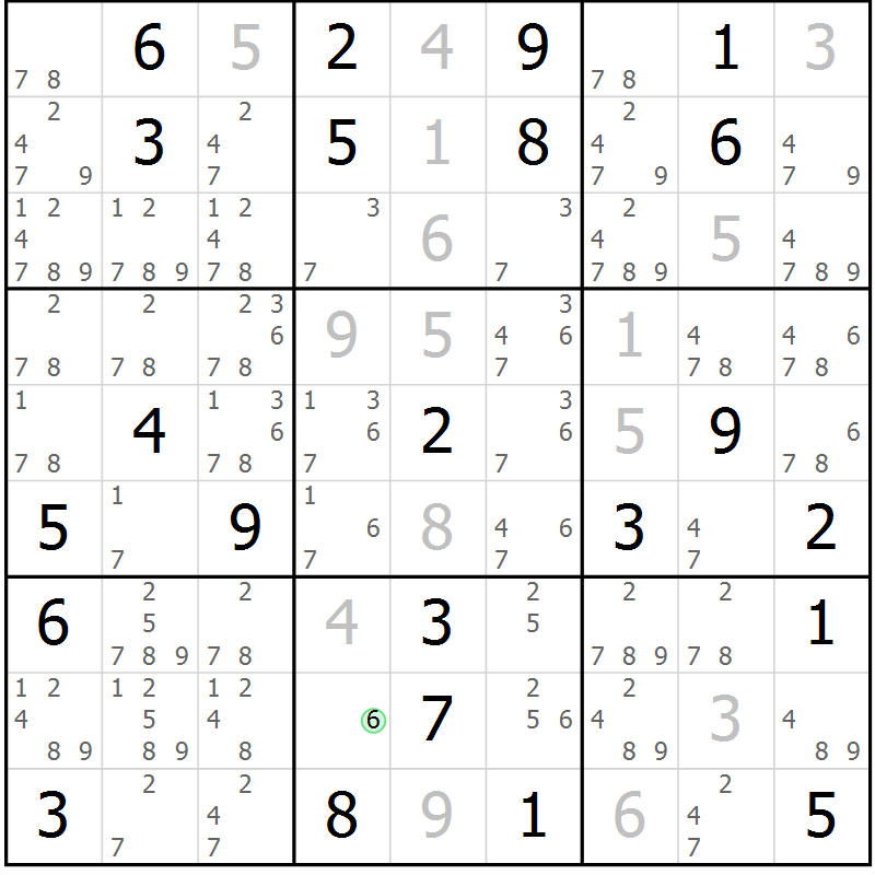 Position des candidats pour la solution de la Gr 41 page 44 du magazine de sudoku Virtuose n° 125