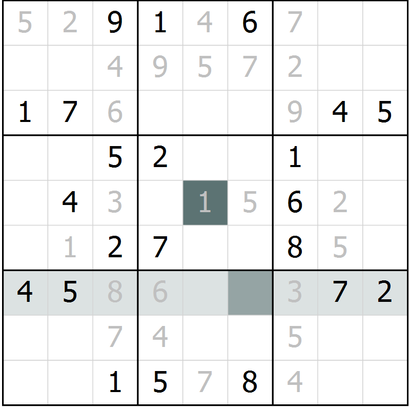 Position des candidats pour la solution de la Gr 9 page 12 du magazine de sudoku Virtuose n° 125