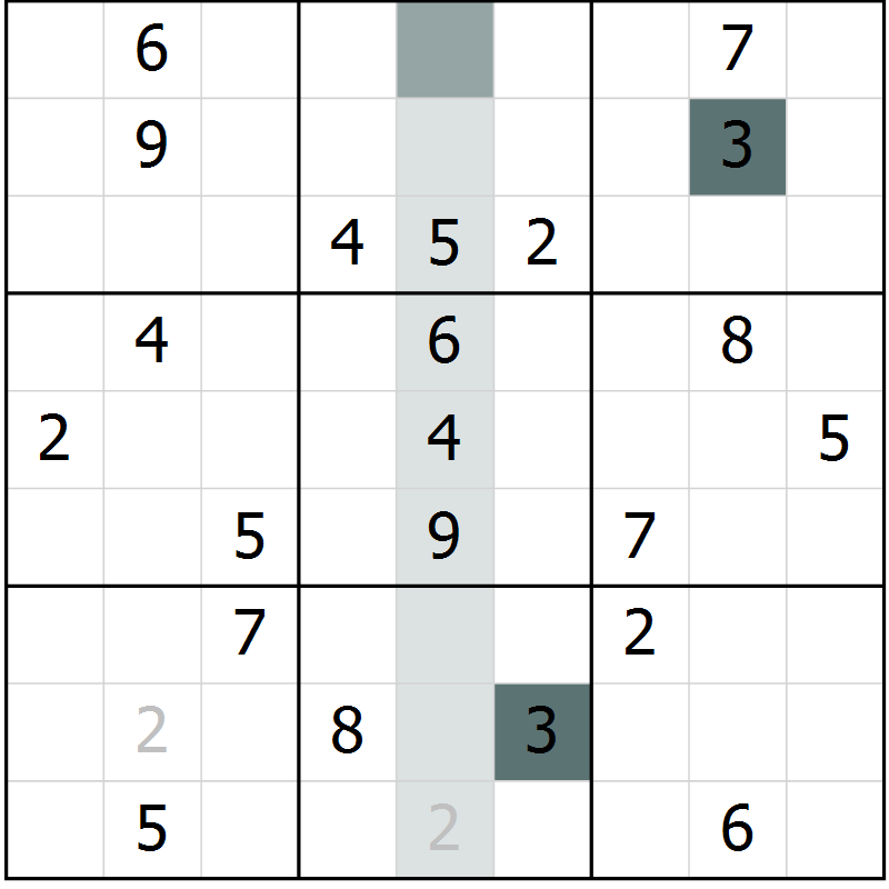 Position des candidats pour la solution de la Gr 1 page 4 du magazine de sudoku Virtuose n° 126