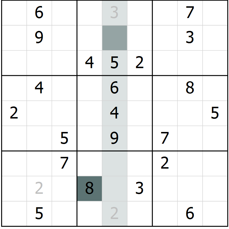 Position des candidats pour la solution de la Gr 1 page 4 du magazine de sudoku Virtuose n° 126