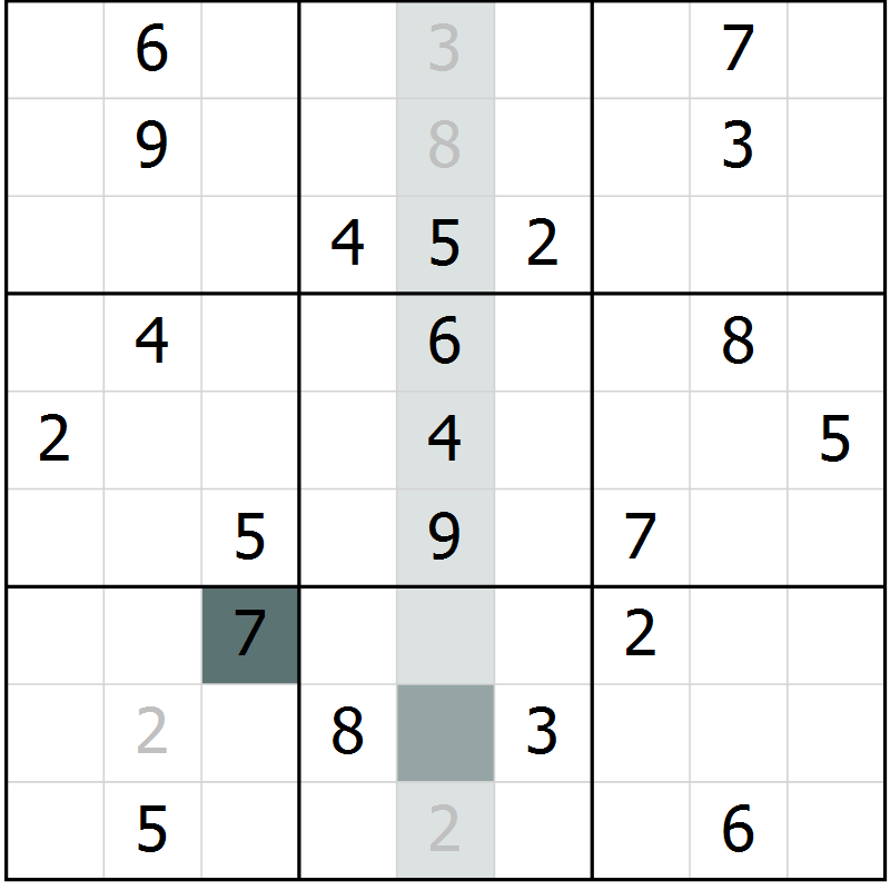 Position des candidats pour la solution de la Gr 1 page 4 du magazine de sudoku Virtuose n° 126