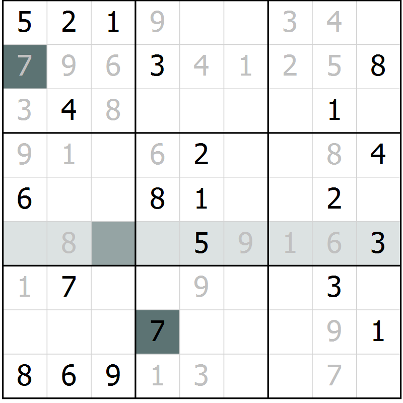 Position des candidats pour la solution de la Gr 10 page 13 du magazine de sudoku Virtuose n° 126