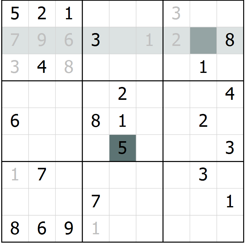 Position des candidats pour la solution de la Gr 10 page 13 du magazine de sudoku Virtuose n° 126