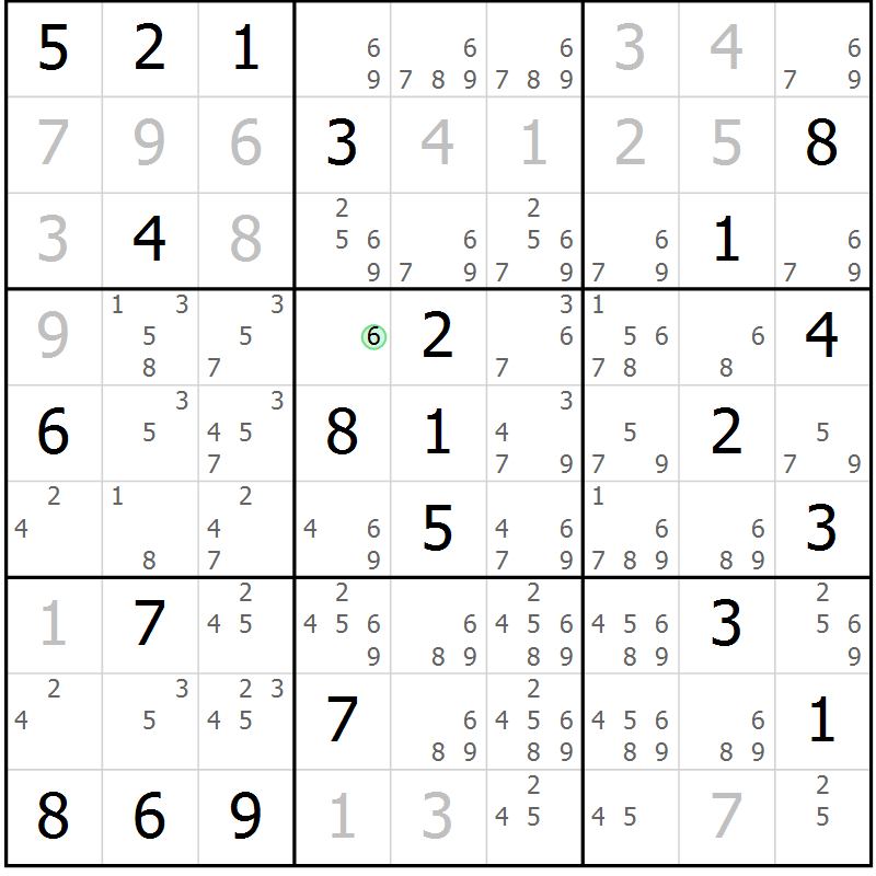 Position des candidats pour la solution de la Gr 10 page 13 du magazine de sudoku Virtuose n° 126