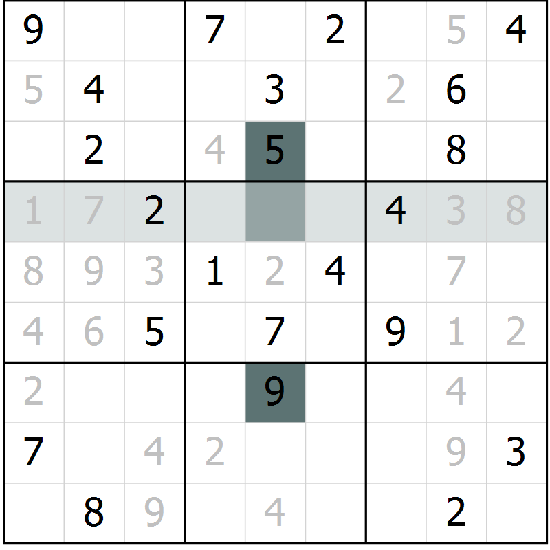 Position des candidats pour la solution de la Gr 11 page 14 du magazine de sudoku Virtuose n° 126
