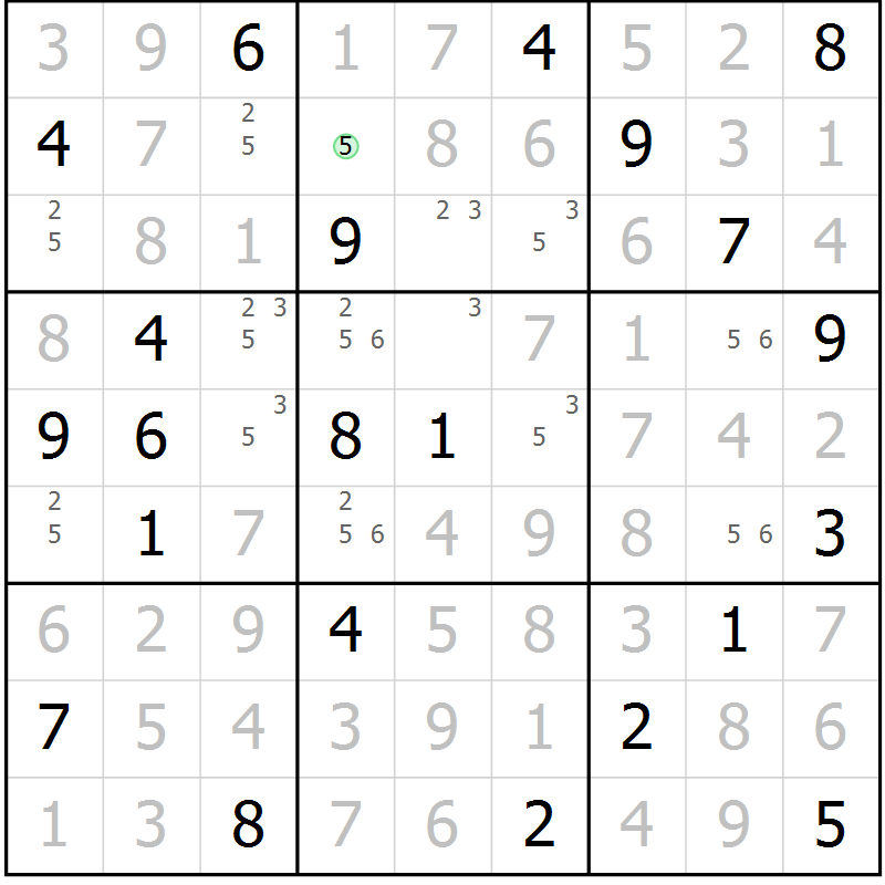 Position des candidats pour la solution de la Gr 12 page 15 du magazine de sudoku Virtuose n° 126