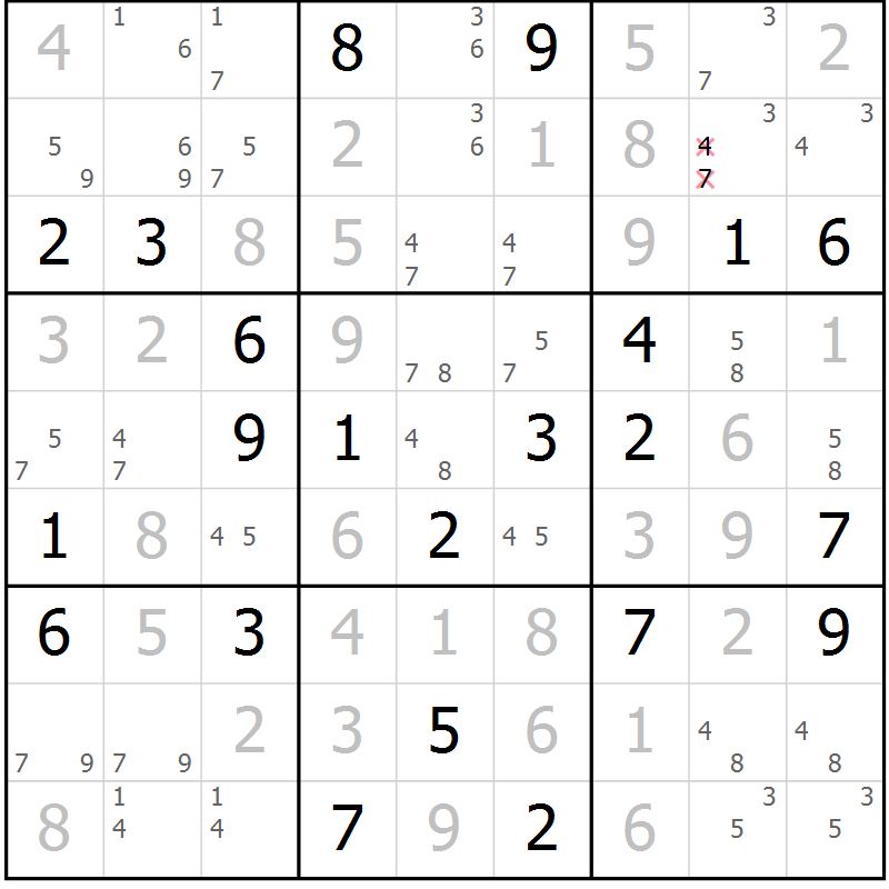 Position des candidats pour la solution de la Gr 21 page 24 du magazine de sudoku Virtuose n° 126