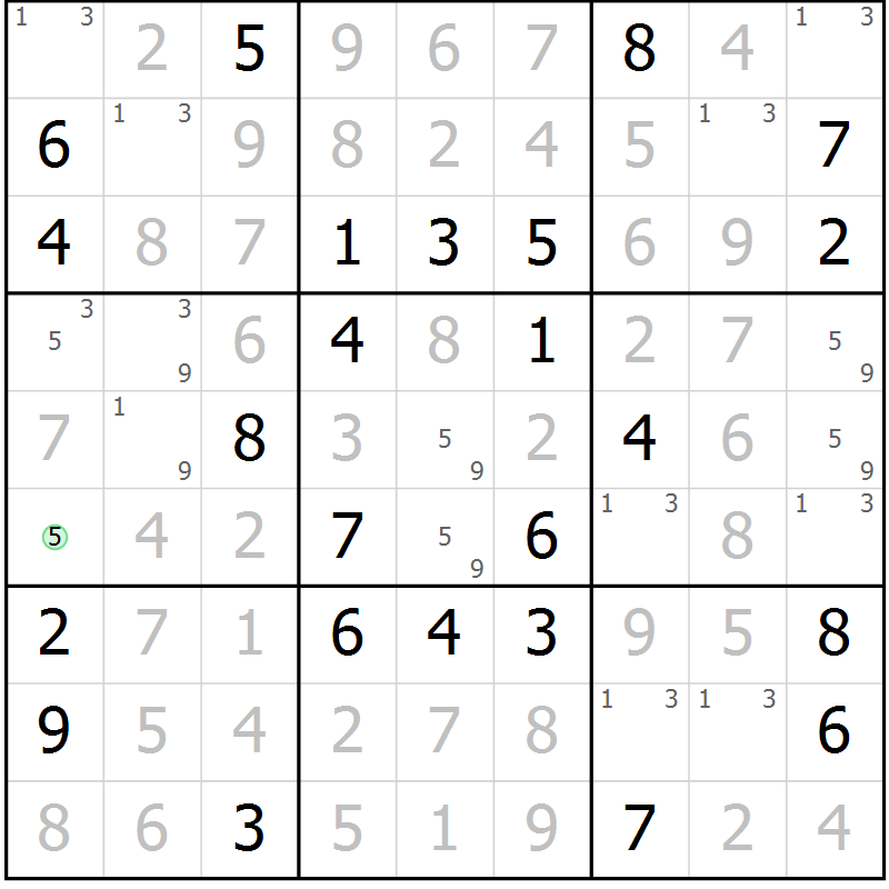 Position des candidats pour la solution de la Gr 26 page 29 du magazine de sudoku Virtuose n° 126
