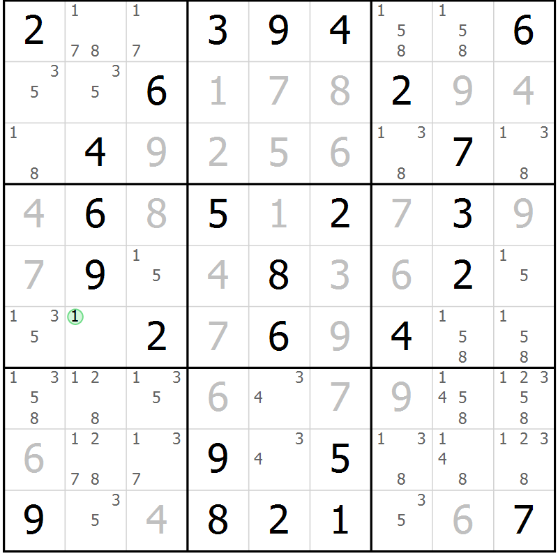 Position des candidats pour la solution de la Gr 31 page 34 du magazine de sudoku Virtuose n° 126