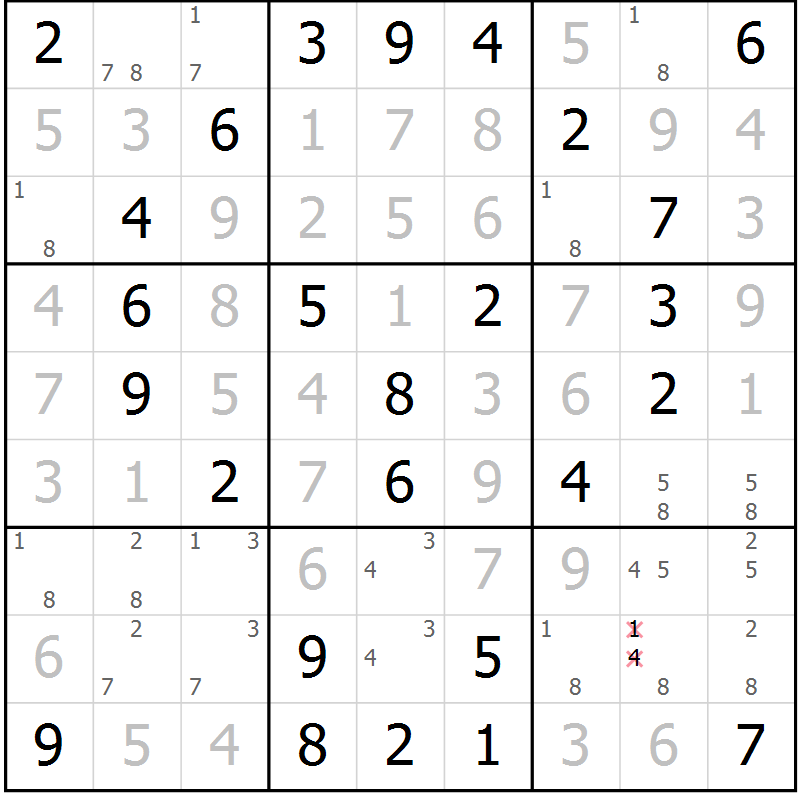 Position des candidats pour la solution de la Gr 31 page 34 du magazine de sudoku Virtuose n° 126