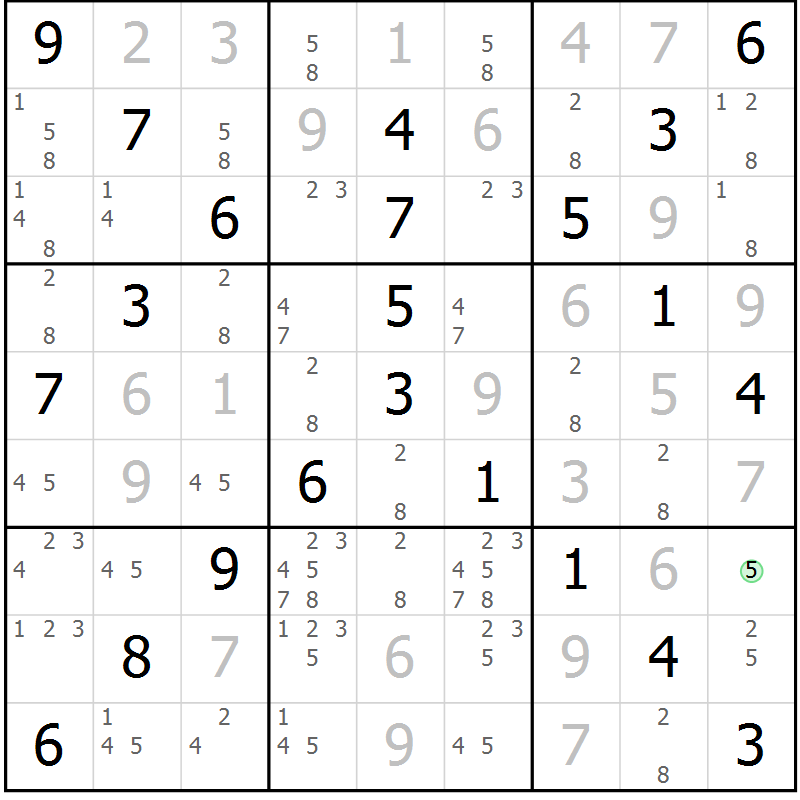 Position des candidats pour la solution de la Gr 32 page 35 du magazine de sudoku Virtuose n° 126