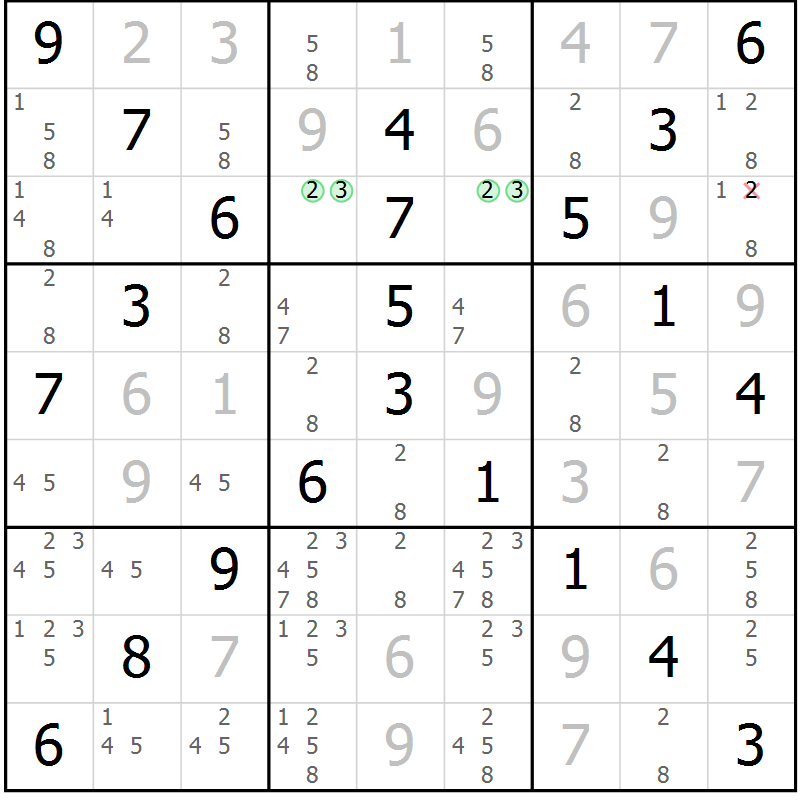 Position des candidats pour la solution de la Gr 32 page 35 du magazine de sudoku Virtuose n° 126