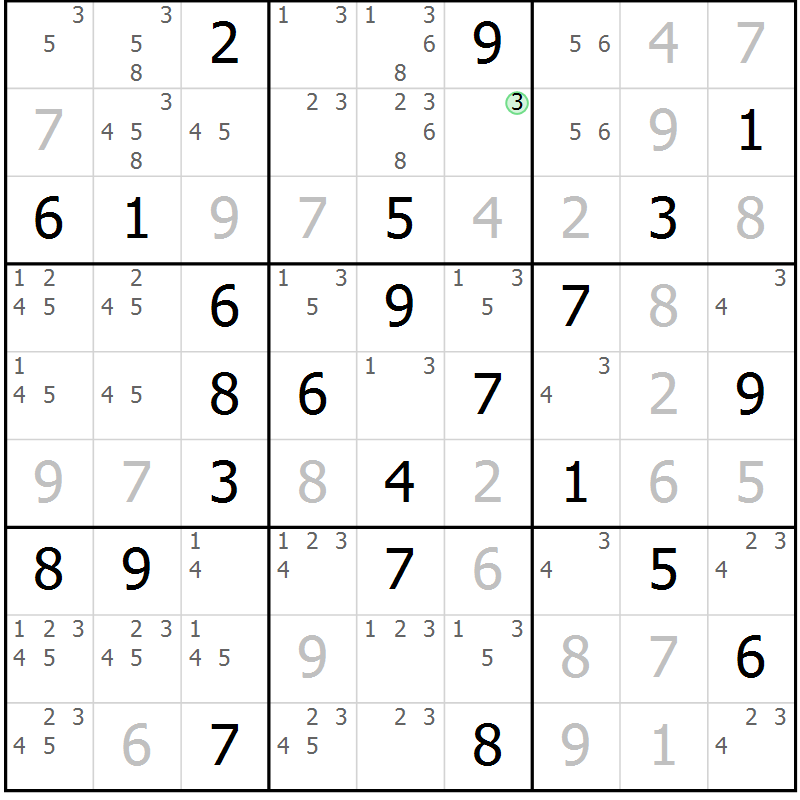 Position des candidats pour la solution de la Gr 37 page 40 du magazine de sudoku Virtuose n° 126