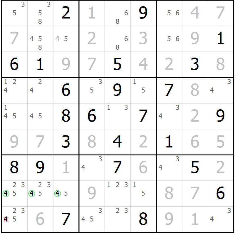 Position des candidats pour la solution de la Gr 37 page 40 du magazine de sudoku Virtuose n° 126