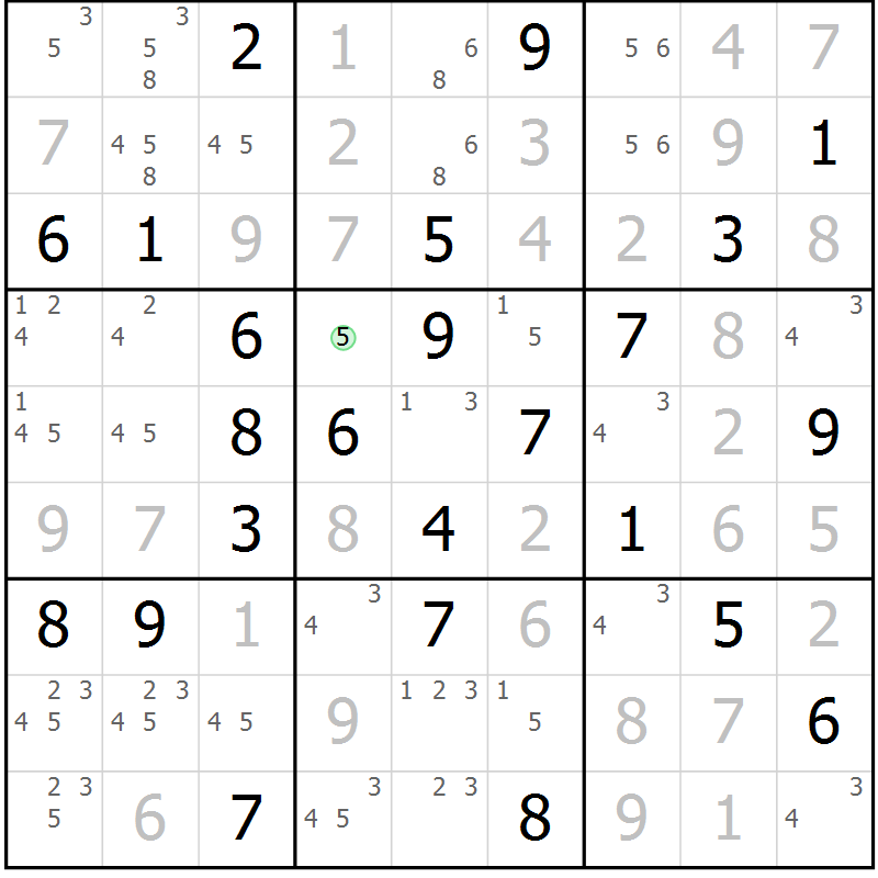 Position des candidats pour la solution de la Gr 37 page 40 du magazine de sudoku Virtuose n° 126