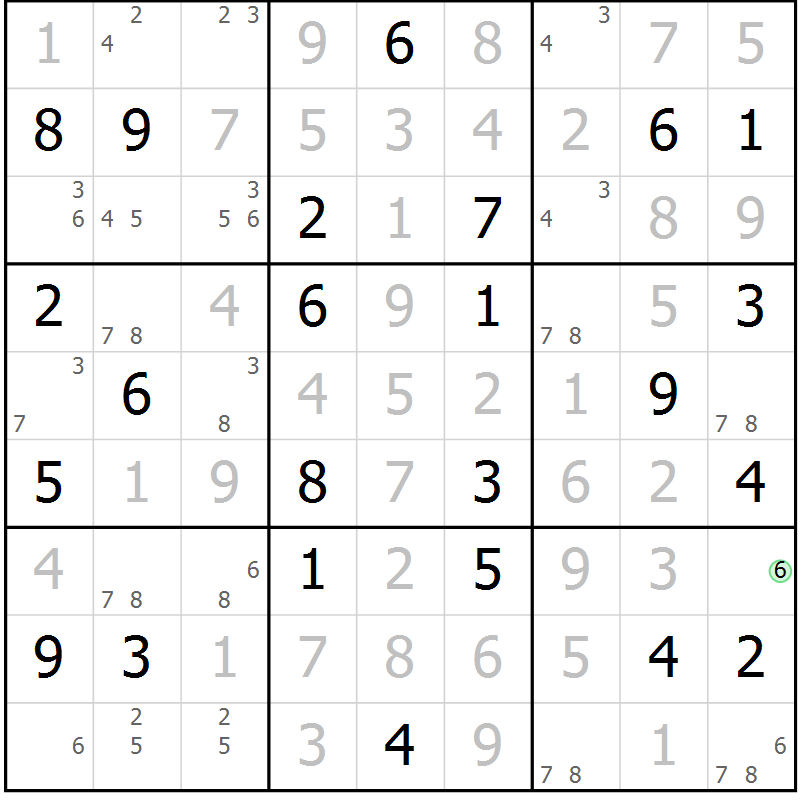 Position des candidats pour la solution de la Gr 38 page 41 du magazine de sudoku Virtuose n° 126