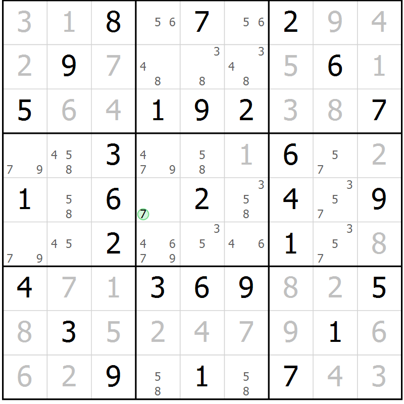 Position des candidats pour la solution de la Gr 39 page 42 du magazine de sudoku Virtuose n° 126