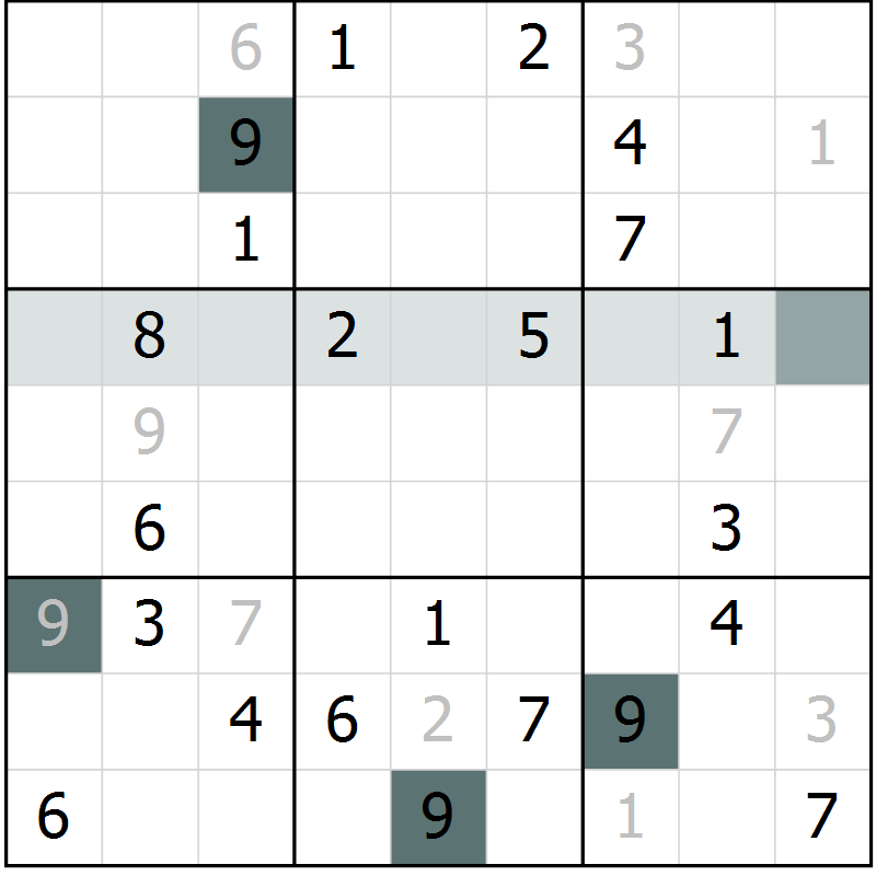 Position des candidats pour la solution de la Gr 4 page 7 du magazine de sudoku Virtuose n° 126