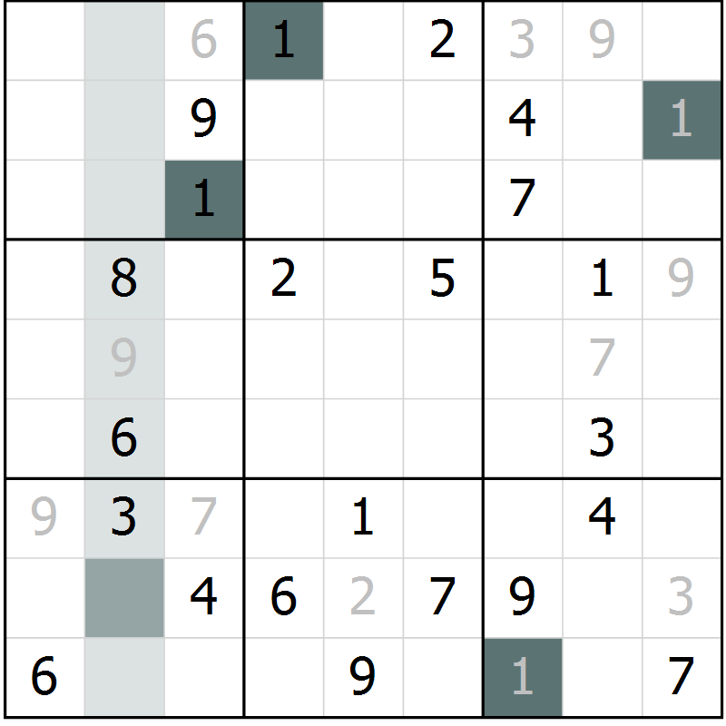 Position des candidats pour la solution de la Gr 4 page 7 du magazine de sudoku Virtuose n° 126