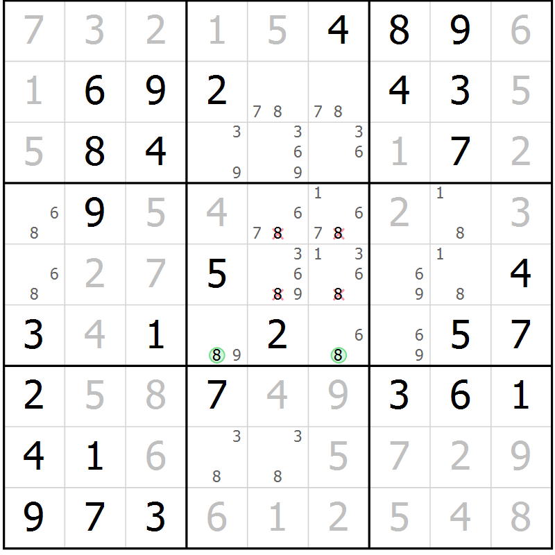 Position des candidats pour la solution de la Gr 41 page 44 du magazine de sudoku Virtuose n° 126