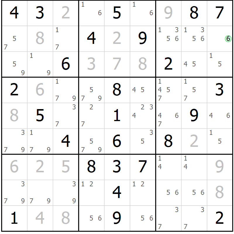Position des candidats pour la solution de la Gr 51 page 54 du magazine de sudoku Virtuose n° 126