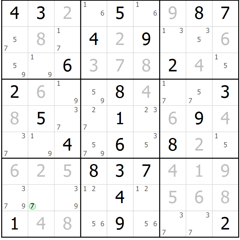 Position des candidats pour la solution de la Gr 51 page 54 du magazine de sudoku Virtuose n° 126