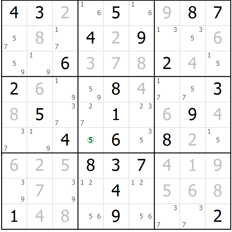 Position des candidats pour la solution de la Gr 51 page 54 du magazine de sudoku Virtuose n° 126