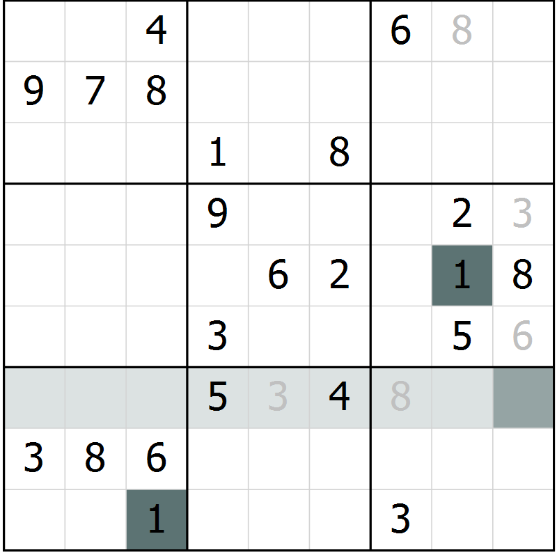 Position des candidats pour la solution de la Gr 7 page 10 du magazine de sudoku Virtuose n° 126