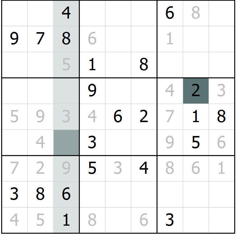 Position des candidats pour la solution de la Gr 7 page 10 du magazine de sudoku Virtuose n° 126